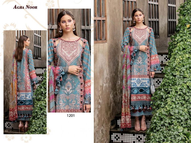 Agha Noor Vol 12 Printed Lawn Cotton Pakistani Dress Material Wholesale Online
